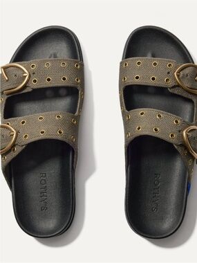 Rothy’s buckle slide in eyelet safari